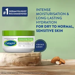 Cetaphil Moisturizing Cream, Dry to Normal, Sensitive Skin, 250 g | Non-greasy, fast-absorbing formula