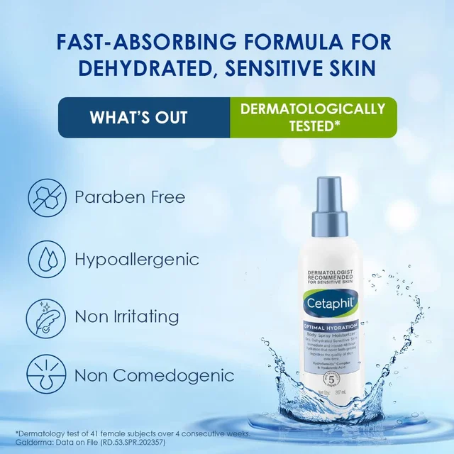 Cetaphil Optimal Hydration Body Spray Moisturizer 207ml
