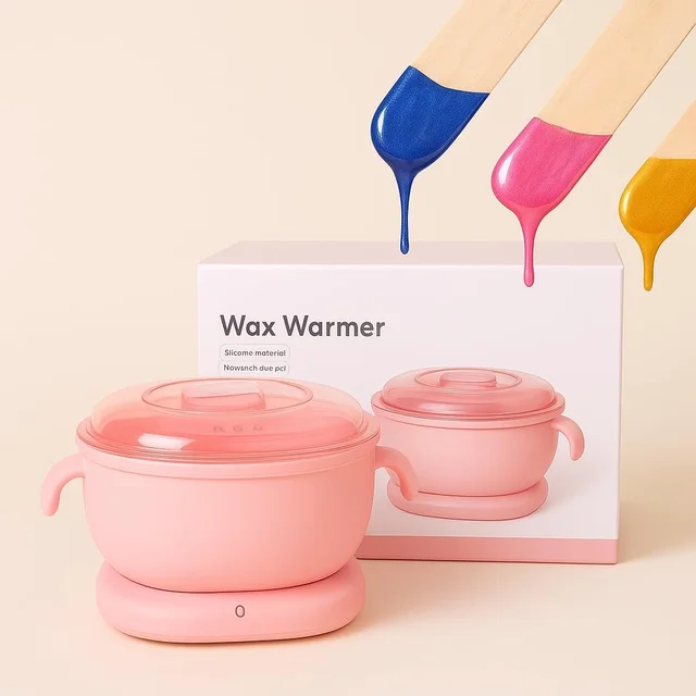 Wax Heater Compact Electric Wax Heater Pink for Hard & Soft Wax | Fast Heating Wax Warmer with Silicone Pot Liner | Portable Hair Removal Machine for Home & Salon Use | Unisex