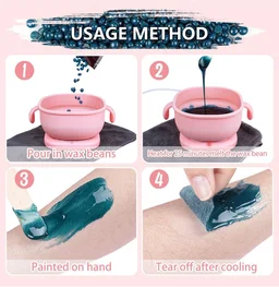 Wax Heater Compact Electric Wax Heater Pink for Hard & Soft Wax | Fast Heating Wax Warmer with Silicone Pot Liner | Portable Hair Removal Machine for Home & Salon Use | Unisex