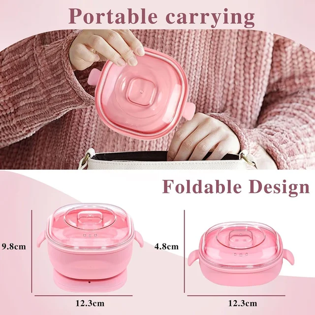 Wax Heater Compact Electric Wax Heater Pink for Hard & Soft Wax | Fast Heating Wax Warmer with Silicone Pot Liner | Portable Hair Removal Machine for Home & Salon Use | Unisex