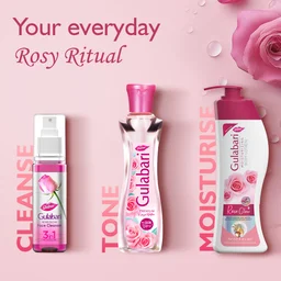 Dabur Gulabari Rose Glow Face Cleanser 100ml | For All Skin Types | 3-in-1 Cleanser | Cleans, Balances & Hydrates Skin | Gentle & Refreshing