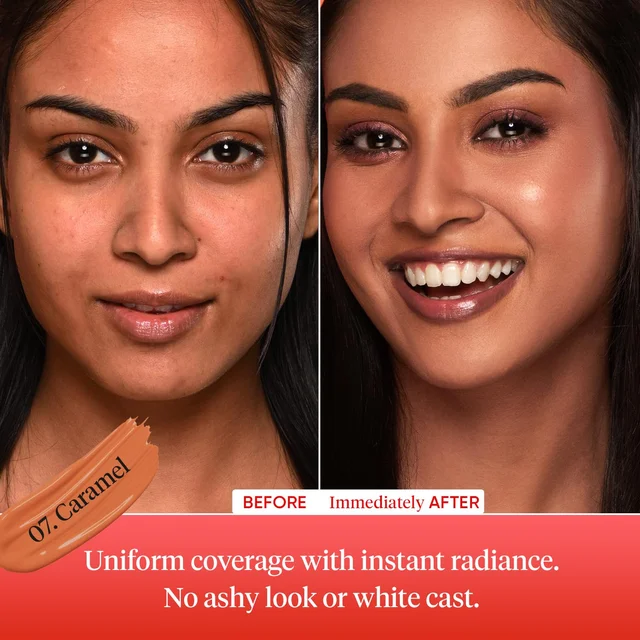Dot & Key Caramel Strawberry Dew Tinted Sunscreen SPF 50+ PA++++ 50ml | Hydrating, Lightweight & Non-Greasy | Evens Skin Tone & Protects from UV Damage