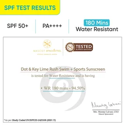Dot & Key Lime Rush Swim + Sports Sunscreen SPF 50 PA++++ 50g| Water-Resistant 180 Mins | Sweatproof, Lightweight & Non-Greasy | Broad-Spectrum Protection