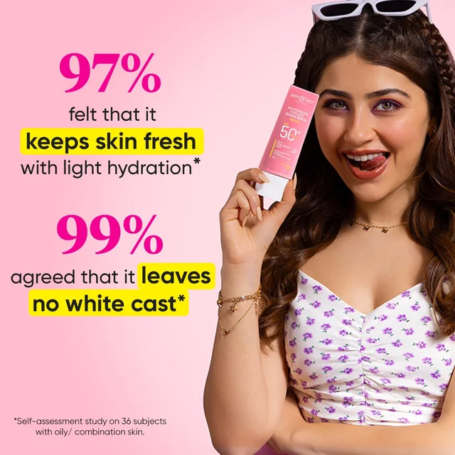 Dot & Key Watermelon Cooling Sunscreen SPF 50 PA++++ with Hyaluronic Acid | Superior UV Protection | Non-Greasy, Cooling Formula | UV , IR & Blue Light Protection | Lightweight | for Oily & Combination Skin | Non Oily Finish | 50g