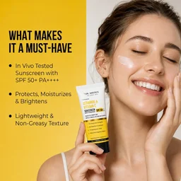 Dr. Sheth's Ceramide & Vitamin C Sunscreen 50g SPF 50+ PA++++ | Broad Spectrum UVA/UVB Protection | In-Vivo Tested | Lightweight | No White Cast | Tan Care