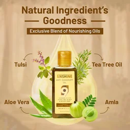Enshine Anti-Dandruff Hair Oil 60ml | Ayurvedic Hair Oil with Neem, Tea Tree, Aloe Vera & Rosemary | Reduces Dandruff, Itch & Dry Scalp | Nourishes Hair Naturally