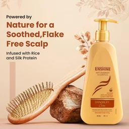 Enshine Anti-Dandruff Shampoo 225ml | With Rice & Silk Protein | Targets Dandruff at Root | Relieves Itchy Scalp & Reduces Flakes | Strengthens Hair & Scalp Health
