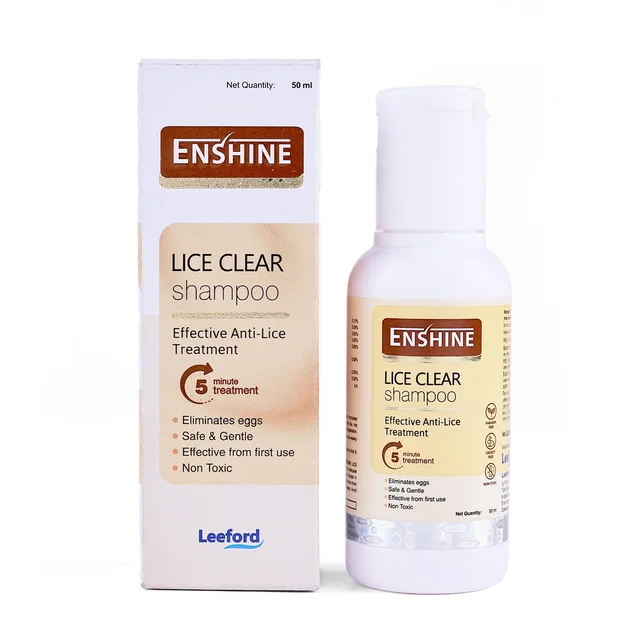 Enshine Lice Clear Shampoo 50ml with Neem & Tulsi for Head Lice Removal | Eliminates Lice, Nits & Eggs | Non-Toxic, Paraben & Sulfate-Free, Gentle Care