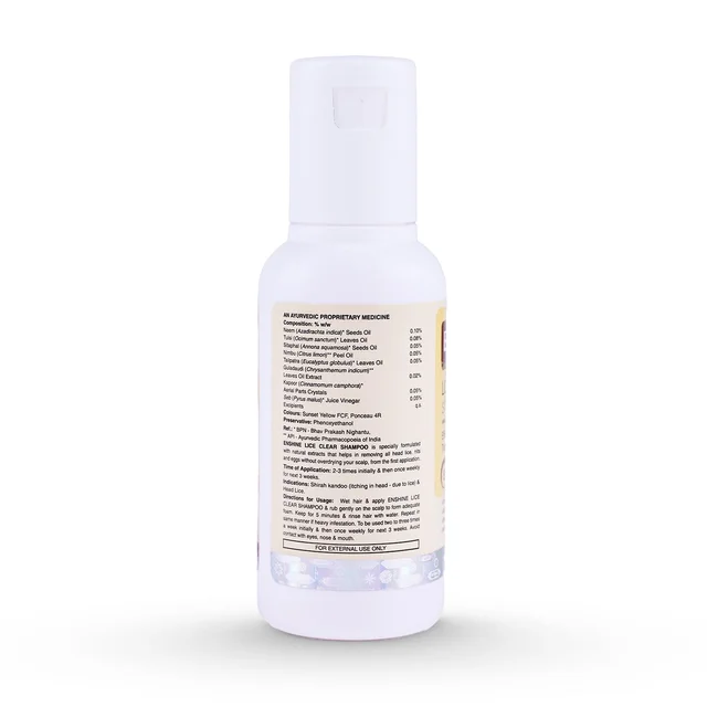Enshine Lice Clear Shampoo 50ml with Neem & Tulsi for Head Lice Removal | Eliminates Lice, Nits & Eggs | Non-Toxic, Paraben & Sulfate-Free, Gentle Care