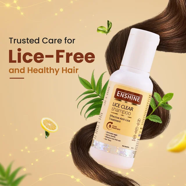 Enshine Lice Clear Shampoo 50ml with Neem & Tulsi for Head Lice Removal | Eliminates Lice, Nits & Eggs | Non-Toxic, Paraben & Sulfate-Free, Gentle Care