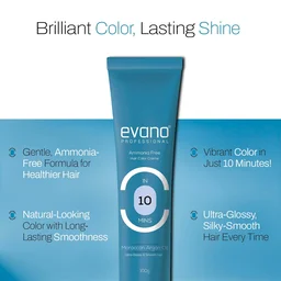 Evano Professional Creme Hair Colour Black 100g | Ammonia-Free Formula | 100% Grey Coverage in 10 Minutes | Long-Lasting Salon Quality Hair Color for Women & Men