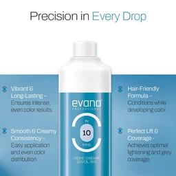 Evano Professional EVANO Professional Hair Colour Developer 1000ml | Fast 10 Minute Processing | Smooth & Even Color Activation | Salon Quality Developer for Women & Men Hair Coloring