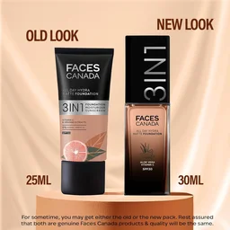 Faces Canada All Day Hydra Matte Liquid Foundation 30ml, Golden Beige 032 | 3-in-1 Foundation + Moisturizer + SPF 30 | Aloe Hydration, Vitamin C, 10Hr Long Wear Coverage