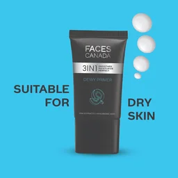 Faces Canada Dewy Primer 30g | Lightweight Hydrating Face Primer | Flawless Dewy Base | Blurs Imperfections | With Hyaluronic Acid, Vitamin C & E | No Alcohol & Parabens