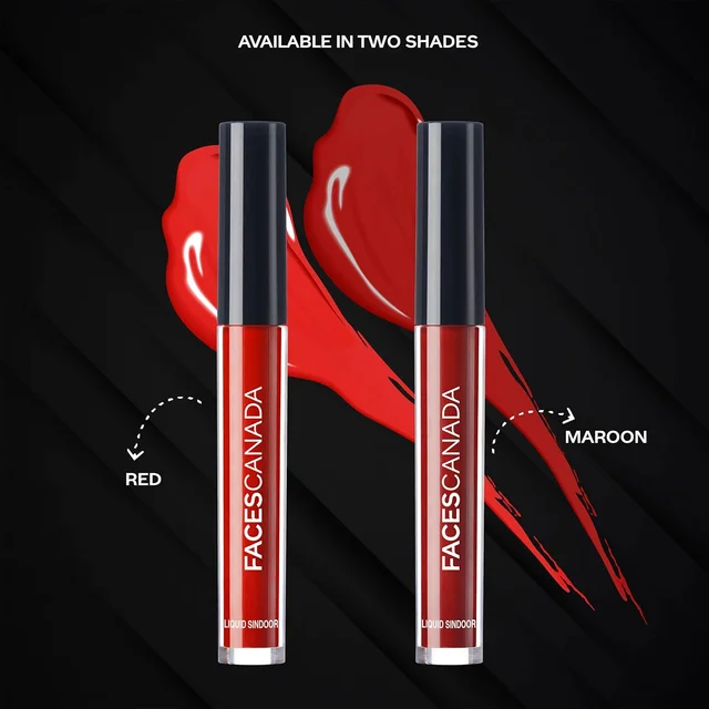 Faces Canada Liquid Red Sindoor 2.5ml | Highly Pigmented Rich Color | Quick Dry & Long Lasting | Velvet Matte Finish | Waterproof & Smudge-Proof
