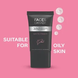 Faces Canada Matte Primer 30g | Oil-Free Matte Finish | Lightweight Gel Face Primer | Smoothens & Moisturizes Skin | With Niacinamide, Hyaluronic Acid & Vitamins | No Alcohol & Parabens