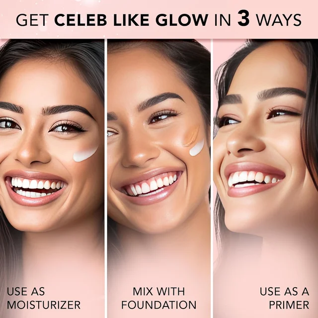 Faces Canada Strobe Cream 18ml Rose Gold | Primer + Highlighter + Moisturizer | With Shea Butter & Hyaluronic Acid | Intense Hydration | Radiant Dewy Glow
