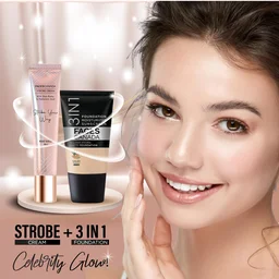 Faces Canada Strobe Cream 18ml Rose Gold | Primer + Highlighter + Moisturizer | With Shea Butter & Hyaluronic Acid | Intense Hydration | Radiant Dewy Glow