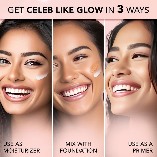 Faces Canada Strobe Cream 30ml Peach | Primer + Highlighter + Moisturizer | With Shea Butter & Hyaluronic Acid | Intense Hydration | Radiant Dewy Glow