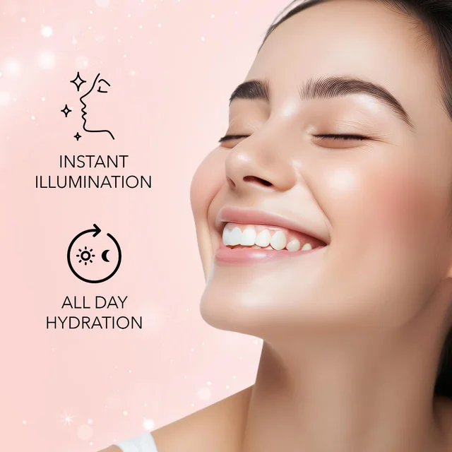 Faces Canada Strobe Cream 30ml Peach | Primer + Highlighter + Moisturizer | With Shea Butter & Hyaluronic Acid | Intense Hydration | Radiant Dewy Glow