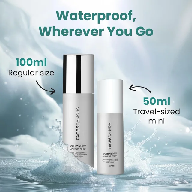 Faces Canada Ultime Pro Makeup Fixer 100ml | Long Lasting Makeup Setting Spray | Keeps Makeup Intact | Hydrates, Soothes & Refreshes Skin | Hyaluronic Acid & Vitamin E | Alcohol Free
