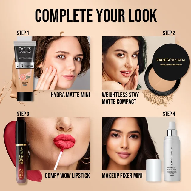 Faces Canada Weightless Stay Matte Finish Compact Powder 9g Beige Shade | Non-Oily Matte Look | Evens Skin Tone | Hides Imperfections | Smooth Blend | All Skin Types