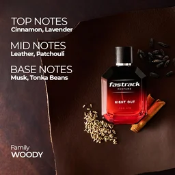 Fastrack Night out Eau de Parfum for Men 100 ml | Bold & Long-Lasting Fragrance |Notes of Lavender, Cinnamon, Patchouli & Musk | Perfect for Evening & Nighttime Wear