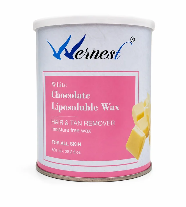 Wernest White Chocolate Liposoluble Wax 800ml | Hair Removal Wax for All Skin Types | Smooth & Gentle Body Waxing | Professional Salon Quality