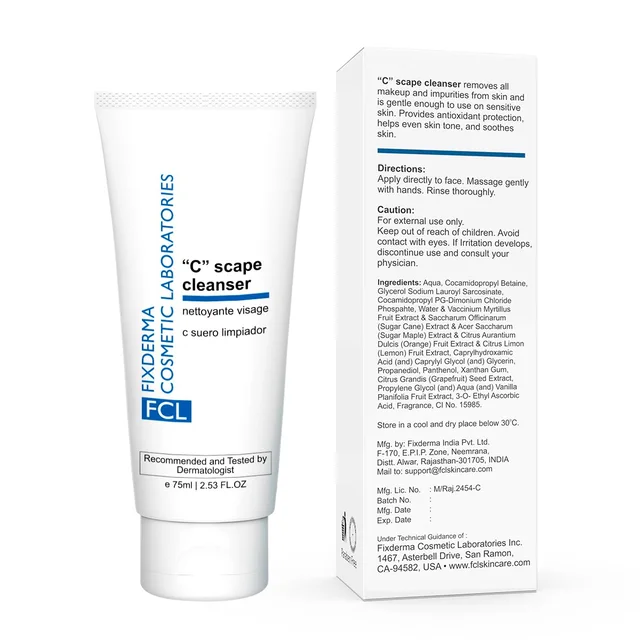 Fixderma Cosmetics Laboratories Fixderma Cosmetic Laboratories C Scape Brightening Face Wash 75ml | VitaminFace Cleanser For Women | Exfoliates Dead Skin, Unclogs Pores, Improves Radiance, Reduces Fine Lines & Wrinkles