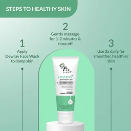 Fixderma Dewrav Barrier Repair & Pore Minimizing Face Wash 100ml | 2% Niacinamide + Cica & Ceramide | Repairs Skin Barrier, Minimizes Pores, Soothes Irritation | Normal, Dry & Sensitive Skin
