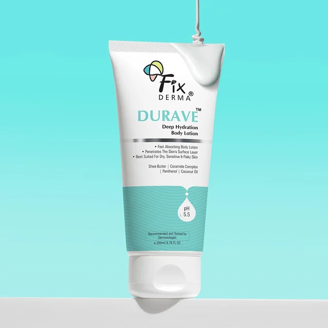 Fixderma Durave Deep Hydration Body Lotion 200ml | Intense Moisturizing Body Lotion for Dry & Normal Skin | Nourishes, Softens, Smoothens & Hydrates Skin | Men & Women | Daily Body Moisturizer