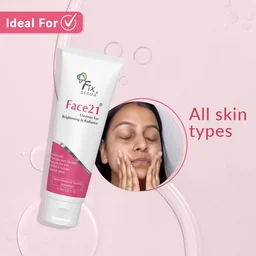 Fixderma Face21 Cleanser 75ml | Skin Brightening Cleanser | Removes Dead Cells, Pigmentation, Fine Lines & Wrinkles | Evens Skin Tone | Exfoliating Face Cleanser for Men & Women