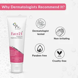 Fixderma Face21 Cleanser 75ml | Skin Brightening Cleanser | Removes Dead Cells, Pigmentation, Fine Lines & Wrinkles | Evens Skin Tone | Exfoliating Face Cleanser for Men & Women