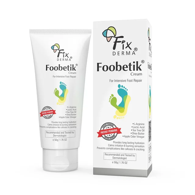 Fixderma Foobetik Foot Cream 50gFoot Care Cream for Diabetic Feet | Repairs Dry, Cracked Heels & Calloused Skin | Moisturizes, Softens & Soothes Dry Rough Feet | Paraben Free