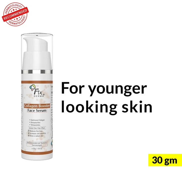 Fixderma Hydrolyzed Collagen Booster Face Serum 30g | Reduces Fine Lines & Wrinkles | Improves Firmness, Elasticity & Smoothness | Collagen Serum for Men & Women | All Skin Types