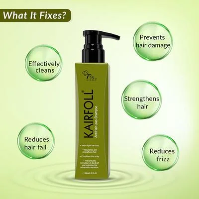 Fixderma Kairfoll Anti Hair Loss Shampoo 200ml | Strengthens Hair Roots | Reduces Hair Fall & Breakage | Improves Density & Hair Strength | Unisex Hair Cleanser