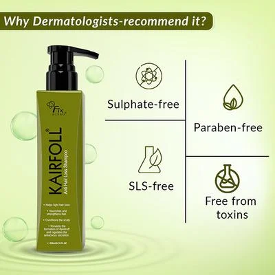 Fixderma Kairfoll Anti Hair Loss Shampoo 200ml | Strengthens Hair Roots | Reduces Hair Fall & Breakage | Improves Density & Hair Strength | Unisex Hair Cleanser