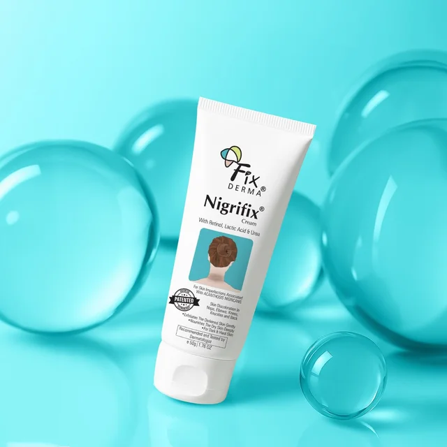 Fixderma Nigrifix Cream for Acanthosis Nigricans 50g | Exfoliating Cream with Lactic Acid & Retinol | Reduces Dark Thick Skin on Neck, Underarms, Knuckles, Elbows & More