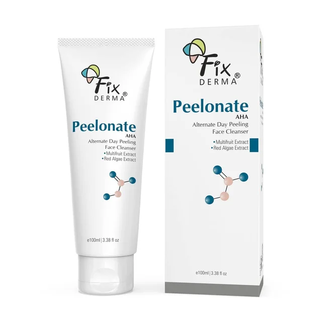 Fixderma Peelonate AHA Face Cleanser 100mlFace Exfoliator | Non-Comedogenic, Non-Irritating | Reduces Rough & Dry Skin | Evens Skin Tone | Gentle Daily Cleanser for Smooth Skin