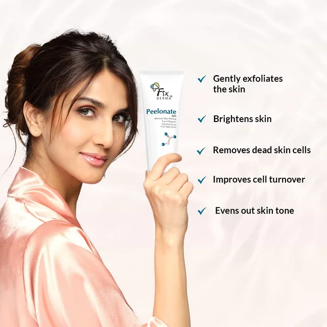 Fixderma Peelonate AHA Face Cleanser 100mlFace Exfoliator | Non-Comedogenic, Non-Irritating | Reduces Rough & Dry Skin | Evens Skin Tone | Gentle Daily Cleanser for Smooth Skin