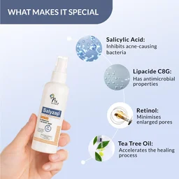 Fixderma Salyzap 2% Salicylic Acid Body Acne Spray For Men & Women 100ml | Targets Back, Shoulder, Neck & Chest Acne | Controls Breakouts, Clears Clogged Pores & Improves Texture