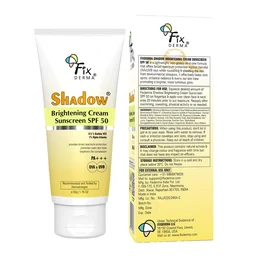 Fixderma Shadow Brightening Sunscreen 50gm SPF 50 PA+++ with 1% Alpha Arbutin | Brightens Skin, Reduces Tanning | Broad Spectrum UVA/UVB Protection | Lightweight, No White Cast
