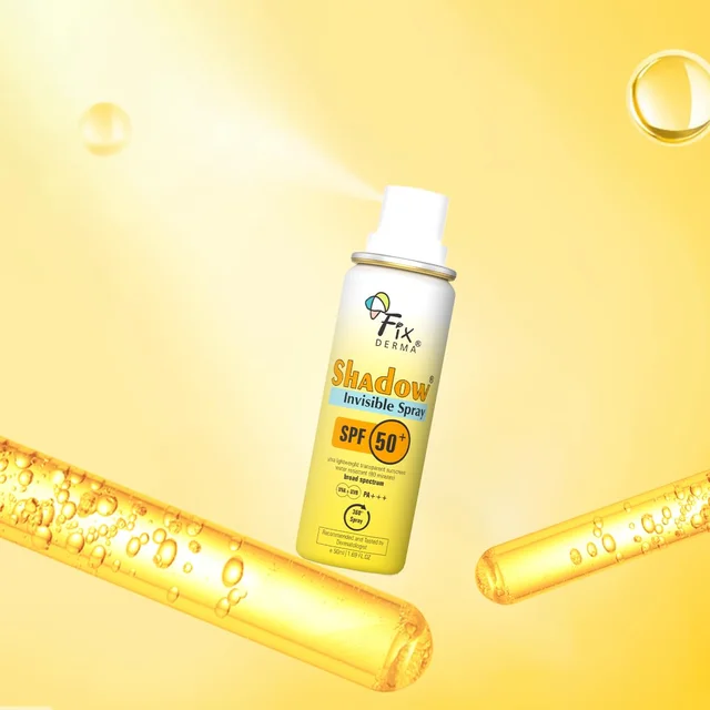 Fixderma Shadow SPF 50+ PA+++ Invisible Spray Sunscreen 50ml| Ultra Lightweight Transparent Fluid Spray | Broad Spectrum UVA & UVB Protection | Water Resistant Body Sunscreen