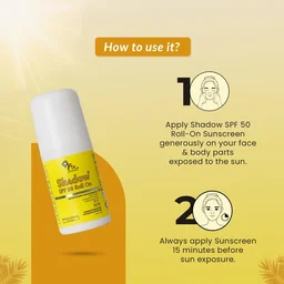 Fixderma Shadow Sunscreen SPF 50 Roll On 30gm PA+++ | Transparent Lightweight Sunscreen | Broad Spectrum UVA & UVB Protection | Water Resistant | Safe for Sensitive Skin
