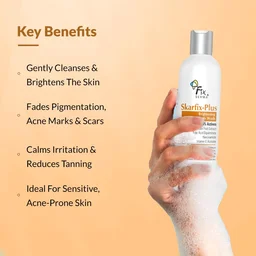 Fixderma Skarfix Plus Brightening Body Wash 200ml with 4% Actives (Kojic Acid, Niacinamide & Vitamin E) | Brightening Shower Gel for Hyperpigmentation, Acne Marks & Uneven Skin Tone