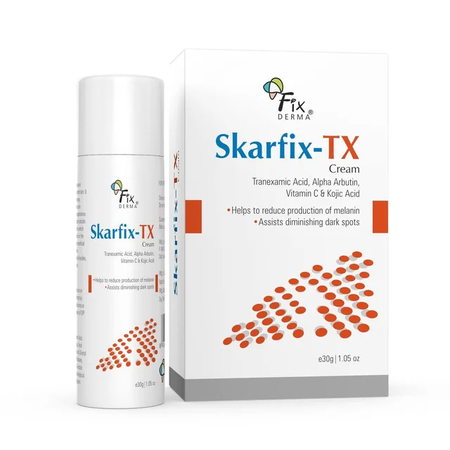Fixderma Skarfix-TX Pigment Correcting Face Cream 30gm for Men & Women with Tranexamic Acid + 2% Kojic Acid + 1% Arbutin | Pigmentation, Dark Spots, Uneven Skin Tone Cream