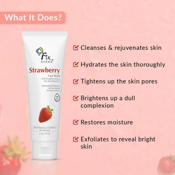 Fixderma Strawberry Face Wash 75g for men & women with Vitamin E & Strawberry Extract | Deep Cleansing Face Wash for Oily & All Skin Types | Refreshing, Hydrating & Gentle Cleanser
