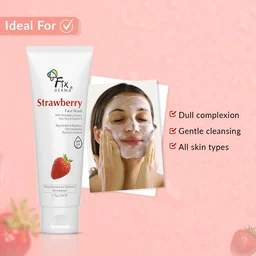 Fixderma Strawberry Face Wash 75g for men & women with Vitamin E & Strawberry Extract | Deep Cleansing Face Wash for Oily & All Skin Types | Refreshing, Hydrating & Gentle Cleanser