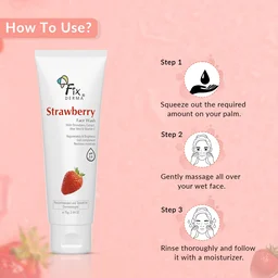Fixderma Strawberry Face Wash 75g for men & women with Vitamin E & Strawberry Extract | Deep Cleansing Face Wash for Oily & All Skin Types | Refreshing, Hydrating & Gentle Cleanser